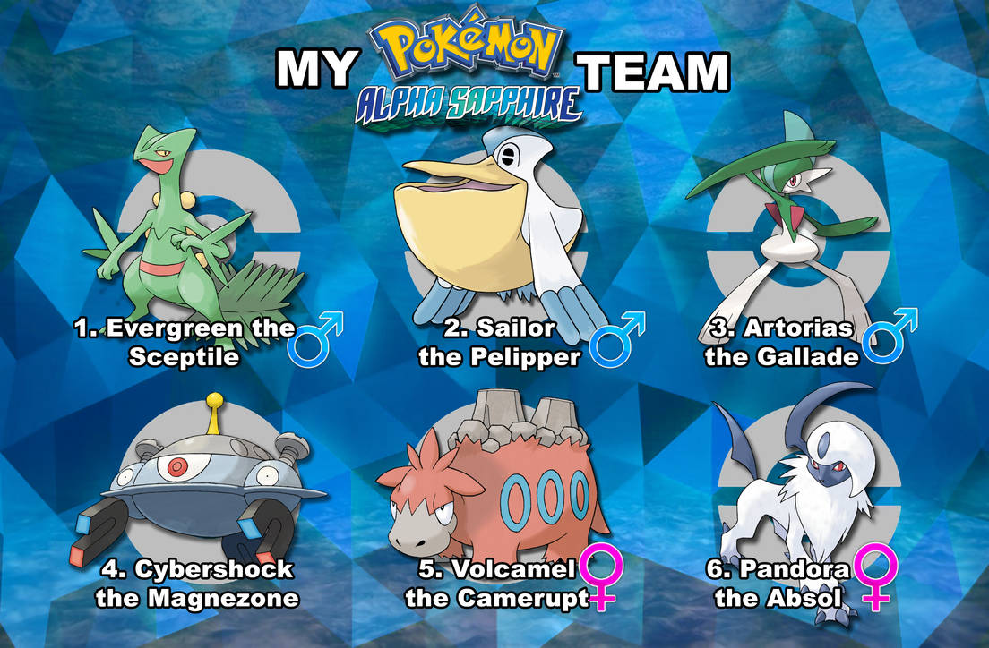My Pokemon Alpha Sapphire Team by Wildcat1999 on DeviantArt