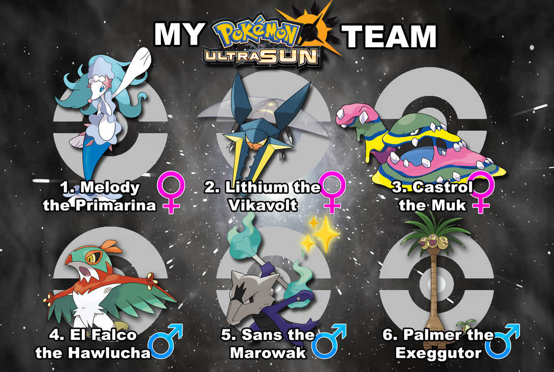 My Pokemon Ultra Sun Team by Wildcat1999 on DeviantArt