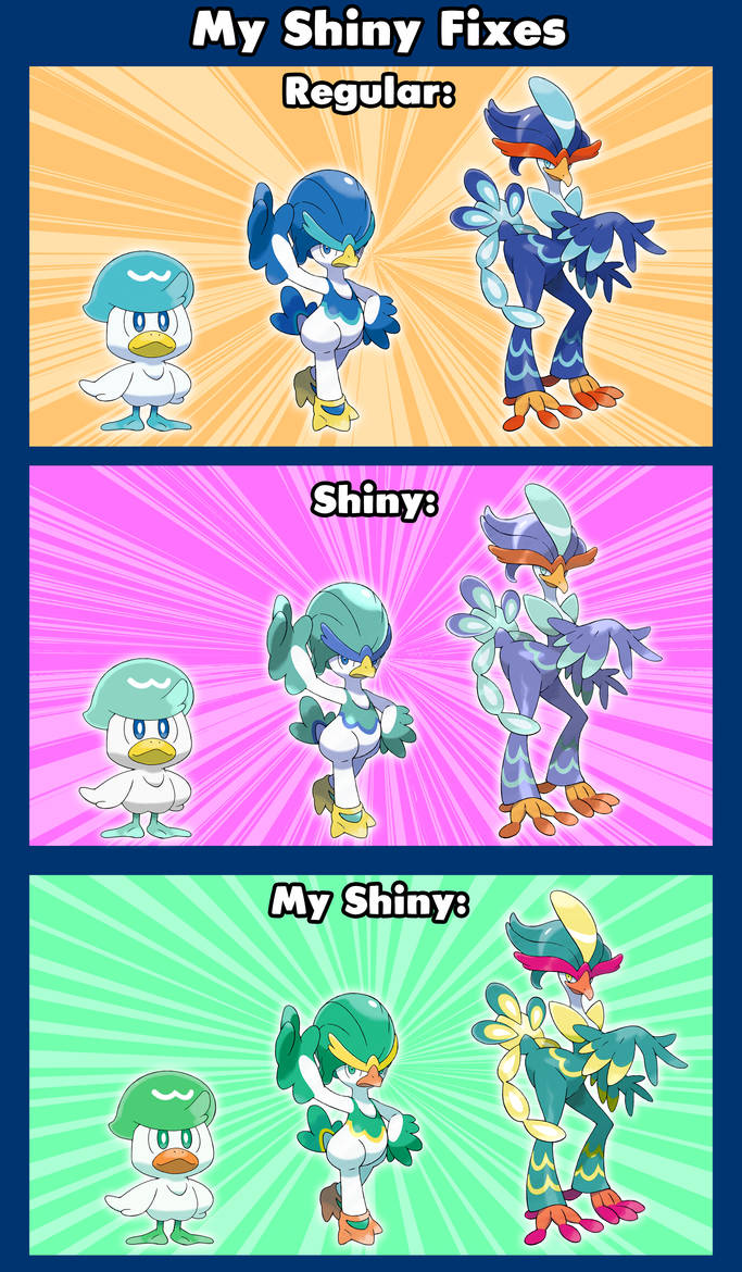 Shiny Quaxly Line Fixed by Wildcat1999 on DeviantArt