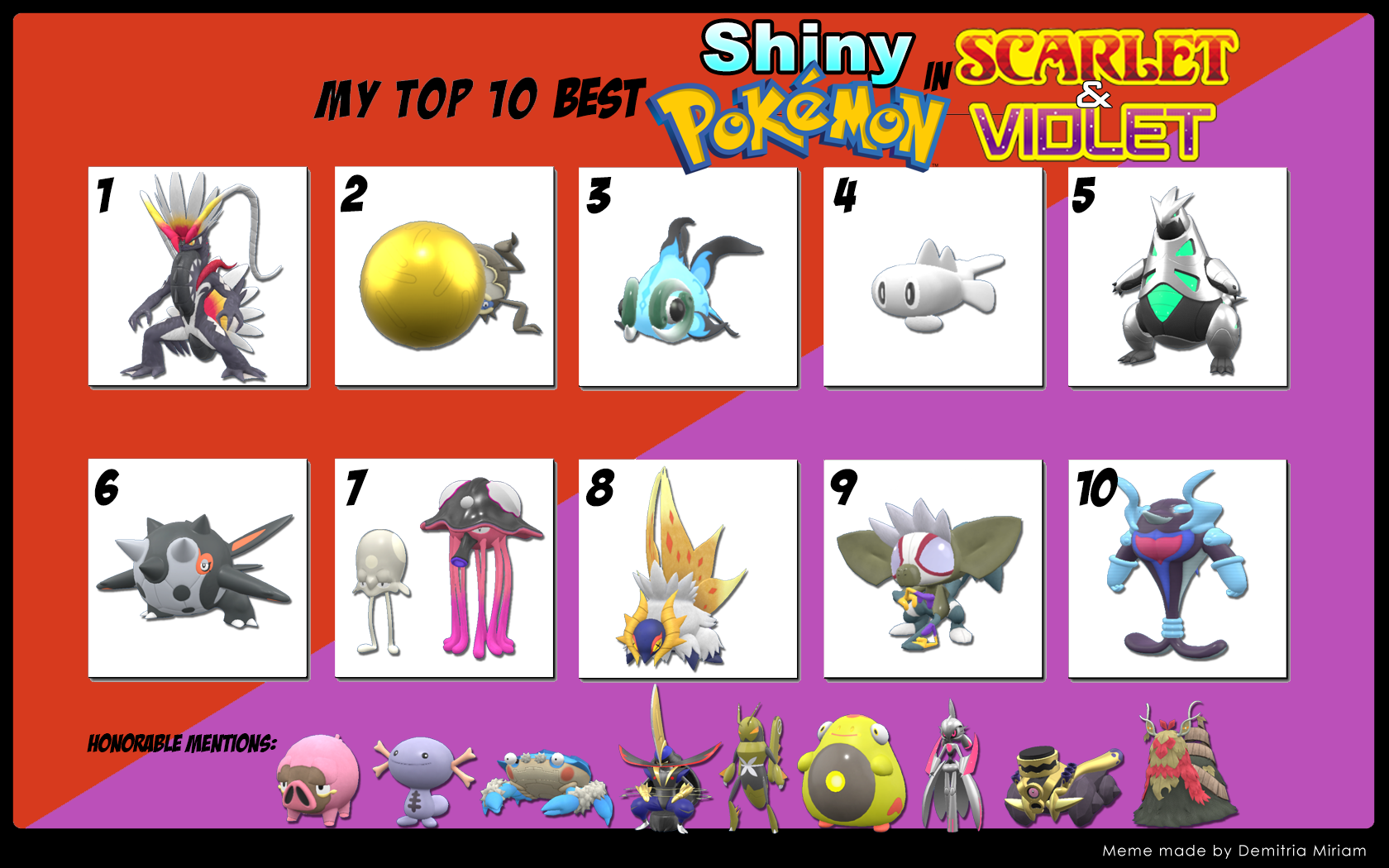 Top 10 Best Shiny Pokemon in Scarlet and Violet by Wildcat1999 on