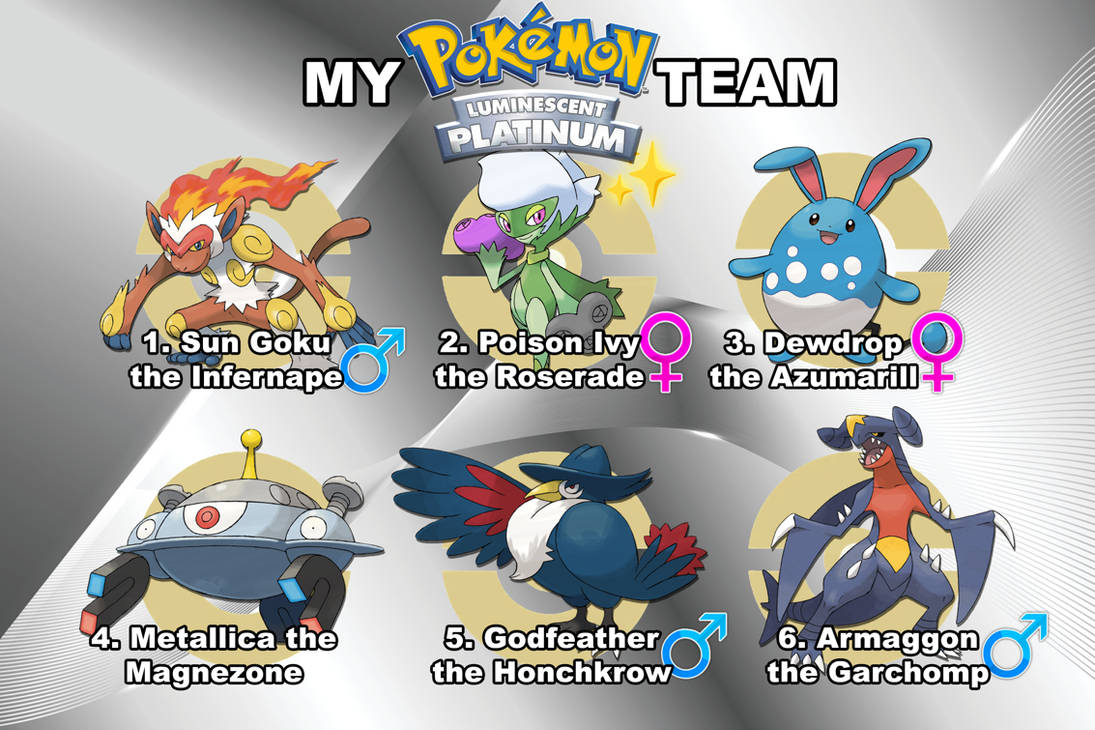 My Pokemon Luminescent Platinum Team by Wildcat1999 on DeviantArt