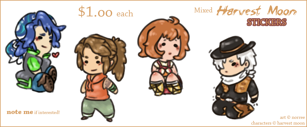 Mixed HarvestMoon STICKERS