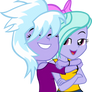Hugging Cloudchaser and Flitter EQG style