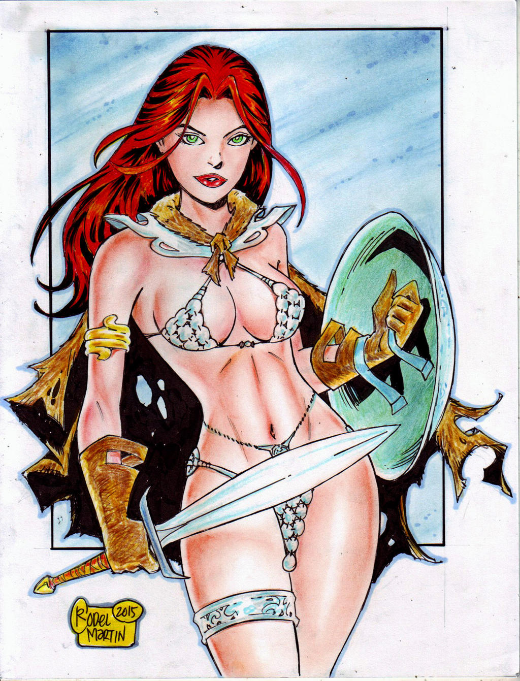 'Cartoon' Red Sonja (#7) by Rodel Martin