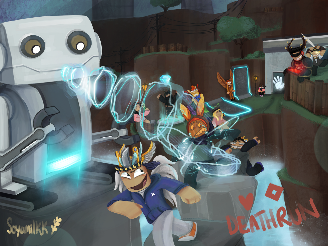 Roblox Deathrun Fanart Electricity Outpost By Soyyedmilk On Deviantart - roblox deathrun roblox