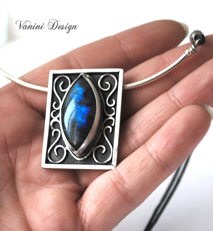 Fire Blue Labradorite,Fine/sterling silver