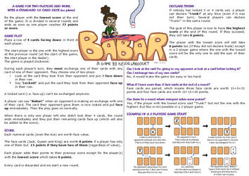 Babar - A memory game with a standard 52-card deck