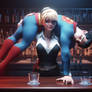 Gwen Stacy lift carry Superman like a baby
