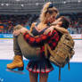 Cheerleader Taylor lift carry kiss male skater