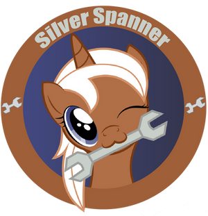 Button Art: Silver Spanner