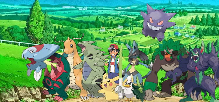 Ash's Worlds Team with the ways the anime is going by Fakemon1290 