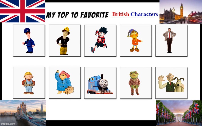 My Top 10 Favourite British Characters (Remake) by Fakemon1290 on ...