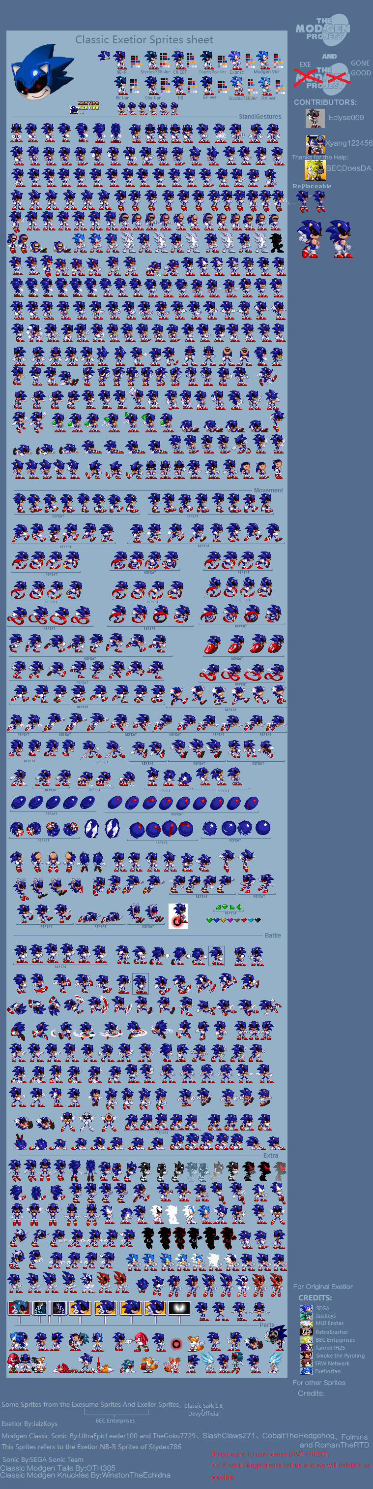 Modgen Modern Sonic Ultimate Sprite Sheet by notsoprogamer21 on DeviantArt