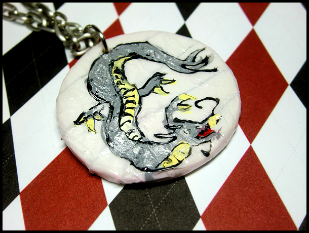 Silver Dragon Paper Lantern Necklace