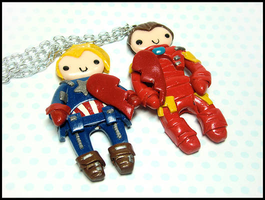 Iron Man + Captain America BFF Necklace Set