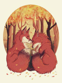 Autumn foxes