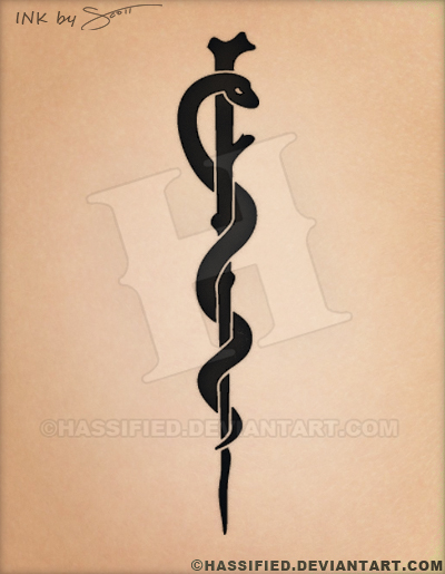 Rod Of Asclepius Tattoo by hassified on DeviantArt Rod Of Asclepius Tattoo by hassified on DeviantArt