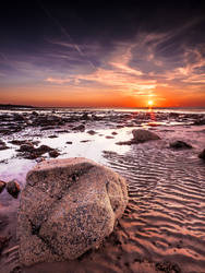 Late Summer Sunset at Dinas Dinlle Beach by Sjones69