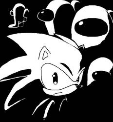 A very serious drawing with Sonic