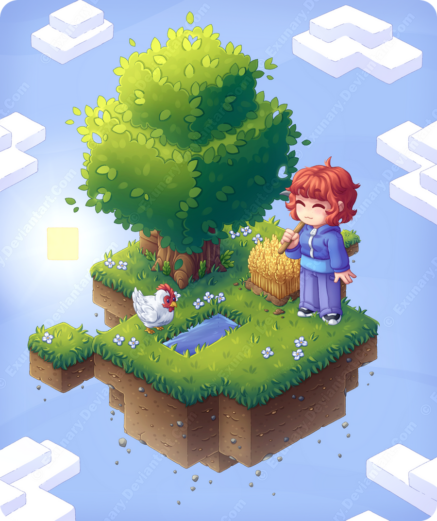 Isometric Minecraft Island by Exunary on DeviantArt