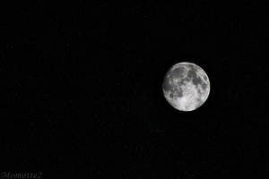 Big moon in starry night