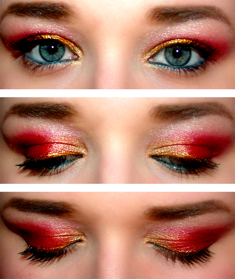 2012 Holiday Look, Red and Gold Bows