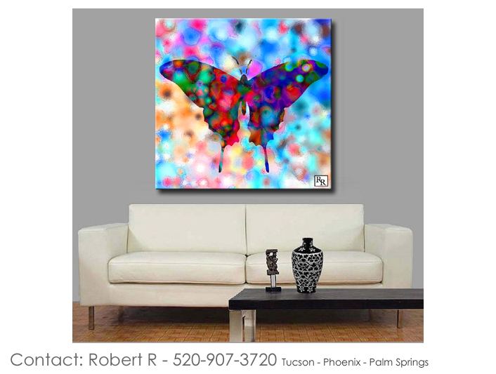 Butterfly Print Abstract Water Color Paintings Art