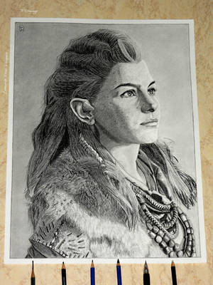 Aloy from Horizon Zero Dawn Drawing  by rdrawings25