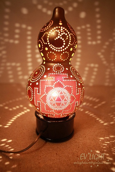 Durga Yantra on TRIYANTRA gourd lamp