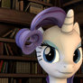 white horse with purple hair doing a hair thing