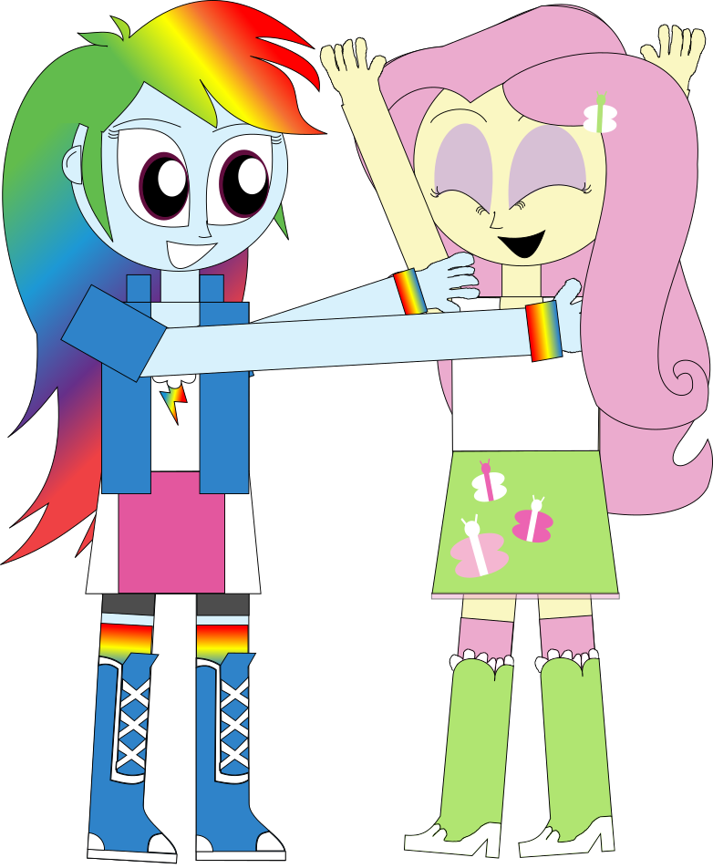Fluttershy gets tickled by Rainbow Dash by rupahrusyaidi on DeviantArt