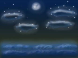 Sea under moonlight