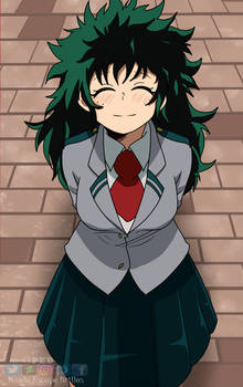 Female deku smiling / BNHA - MHA