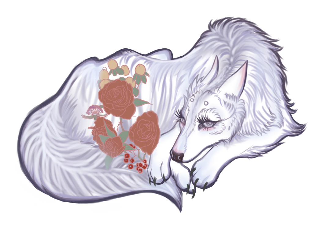 wolf roses by winter-harou on DeviantArt