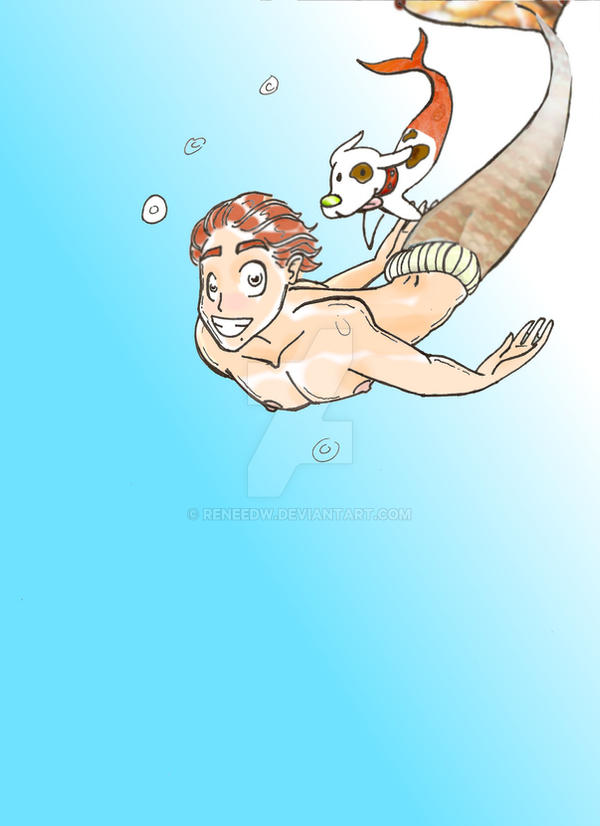 Merboy Octopus MERBOY AND SEAHOUND by Reneedw on DeviantArt