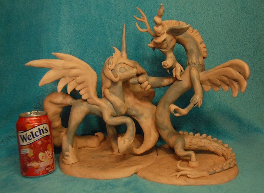 MLP - Celestia and Discord Sculpture - WIP by Miki-