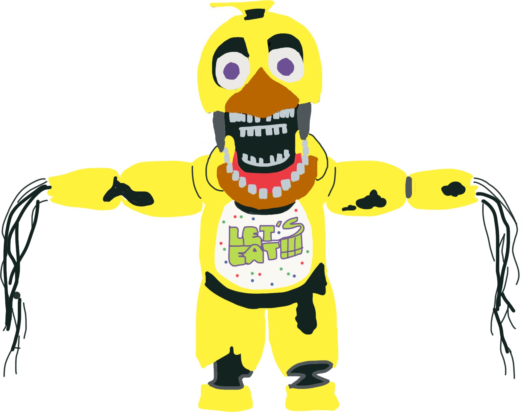 Fixed Withered Chica (FNaF 2 Edit) – Dustin's Drawings