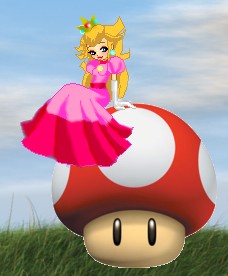 Peach on a Mushroom