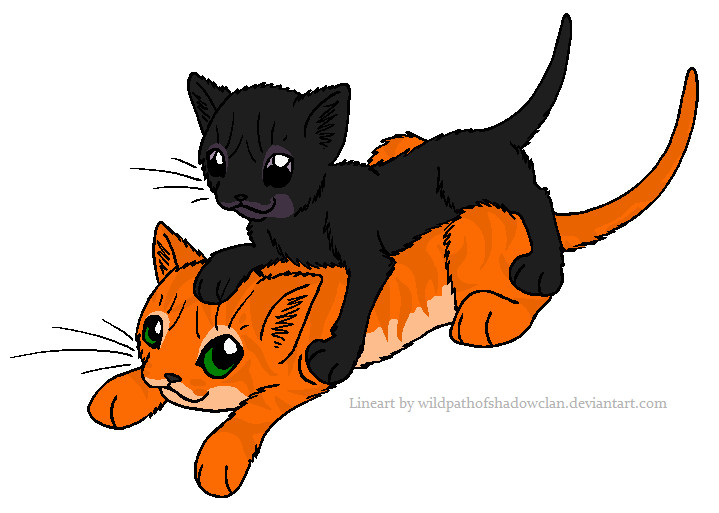 prompthunt: Firestar and Ravenpaw sitting next to each other