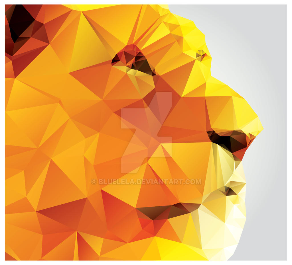 Geometric polygon lion head, profile