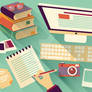 Flat Design Office Desk 04