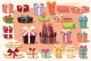 Collection of 24 gift boxes - vector