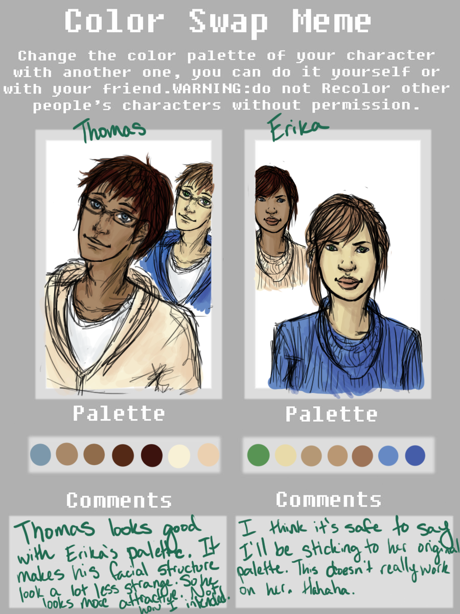 Palette Swap Meme - Thomas and Erika