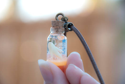 Glowing Ghostie Bottle, Halloween Spirit Necklace