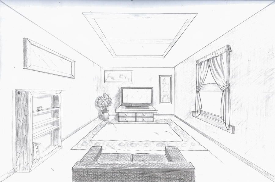 Single point perspective room by A-Rob on DeviantArt
