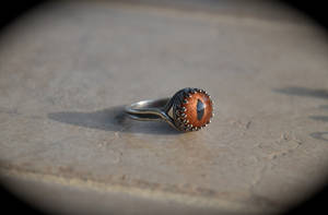 Copperhead Snake Eye Ring - Size 8