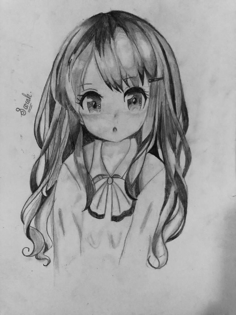 drawing anime cute girl with pencil anime Lolli gi by SarahSuresh on  DeviantArt