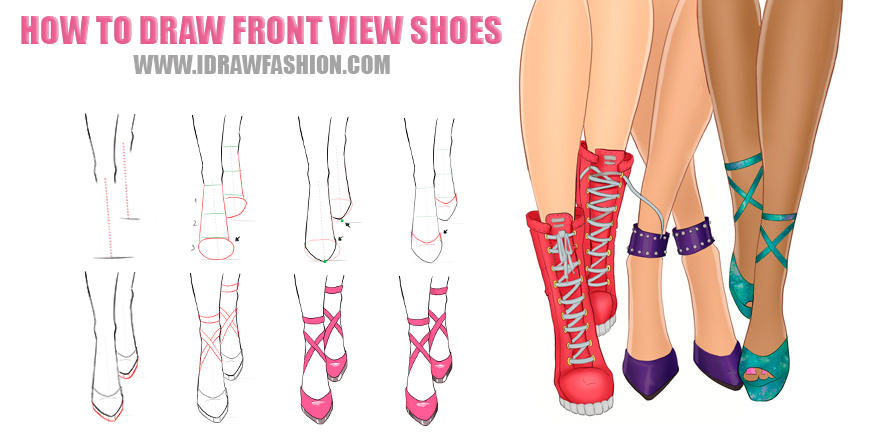 How to draw front view shoes by idrawfashion on DeviantArt