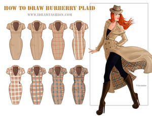 How to draw burberry plaid pattern