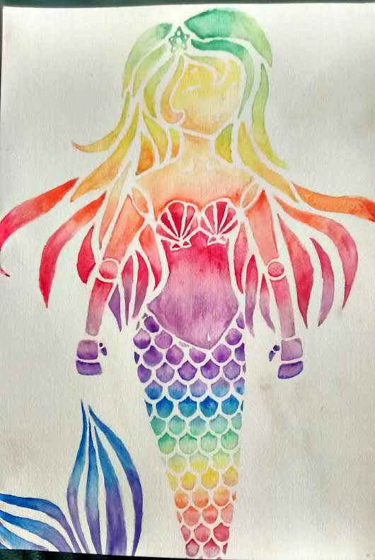 Watercolour mermaid